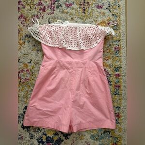 Lauren James Pink and White  womans Romper